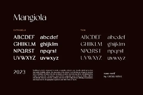 Mangiola font