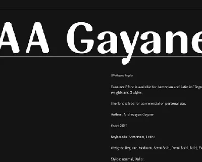 GAA Gayane Family font