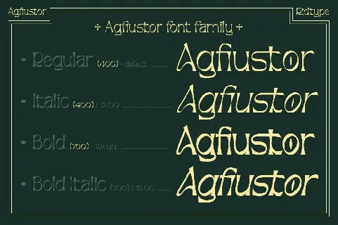 Agfiustor Free font