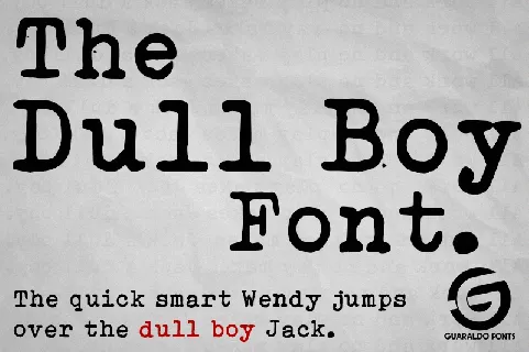 Dull Boy Personal Use font