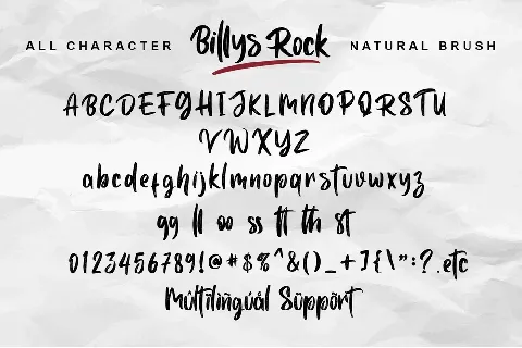 Billys Rock font