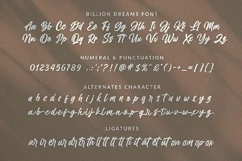 Billion Dreams Script font