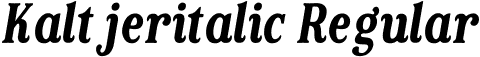 Kaltjeritalic Regular font - Kaltjeritalic.ttf