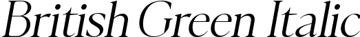 British Green Italic font - British Green Oblique.ttf