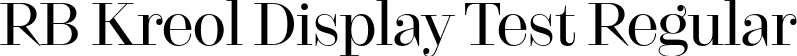 RB Kreol Display Test Regular font - KreolDisplayTest-Regular.otf