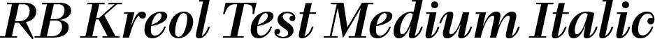 RB Kreol Test Medium Italic font - KreolTest-MediumItalic.otf