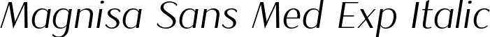 Magnisa Sans Med Exp Italic font - MagnisaSans-MediumExpItalic.otf