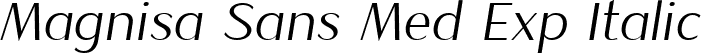 Magnisa Sans Med Exp Italic font - MagnisaSans-MediumExpItalic.ttf