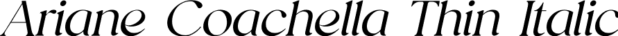 Ariane Coachella Thin Italic font - ArianeCoachella-ThinItalic.ttf