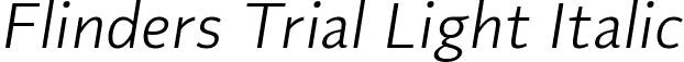 Flinders Trial Light Italic font - FlindersTrialLightItalic-MVeLB.ttf