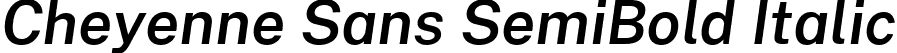 Cheyenne Sans SemiBold Italic font - CheyenneSans-SemiBoldItalic.ttf