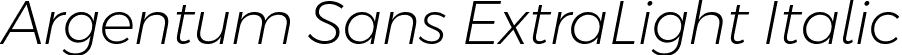 Argentum Sans ExtraLight Italic font - ArgentumSans-ExtraLightItalic.ttf