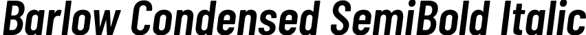 Barlow Condensed SemiBold Italic font - BarlowCondensed-SemiBoldItalic.ttf