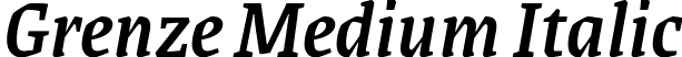Grenze Medium Italic font - Grenze-MediumItalic.ttf