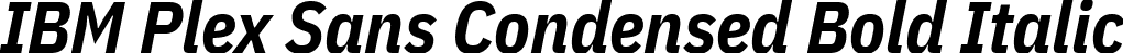 IBM Plex Sans Condensed Bold Italic font - IBMPlexSansCondensed-BoldItalic.ttf