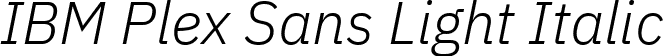 IBM Plex Sans Light Italic font - IBMPlexSans-LightItalic.ttf