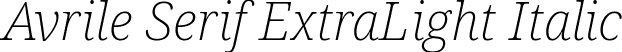 Avrile Serif ExtraLight Italic font - AvrileSerif-ExtraLightItalic.ttf