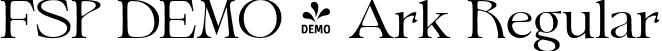 FSP DEMO - Ark Regular font - demo-ark.otf