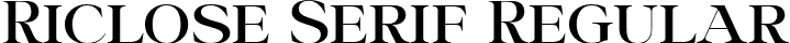 Riclose Serif Regular font - Riclose Serif.otf