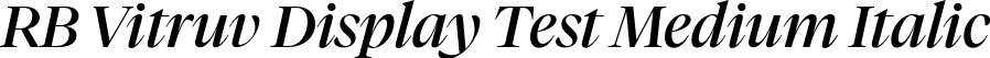 RB Vitruv Display Test Medium Italic font - VitruvDisplayTest-MediumItalic.otf