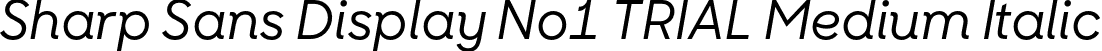 Sharp Sans Display No1 TRIAL Medium Italic font - SharpSansDispNo1-MediumIt.otf
