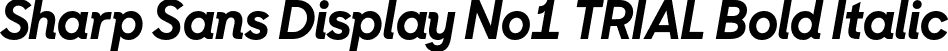 Sharp Sans Display No1 TRIAL Bold Italic font - SharpSansDispNo1-BoldIt.otf