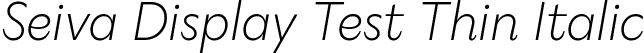 Seiva Display Test Thin Italic font - SeivaDisplayTest-ThinItalic.ttf