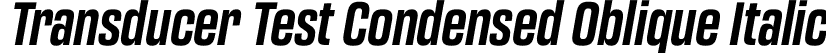 Transducer Test Condensed Oblique Italic font - TransducerTest-CondensedBoldOblique.otf