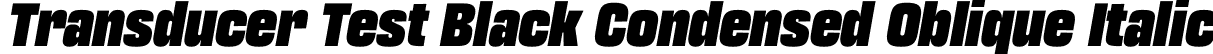 Transducer Test Black Condensed Oblique Italic font - TransducerTest-CondensedBlackOblique.otf
