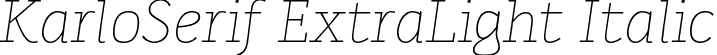 KarloSerif ExtraLight Italic font - Karlo-SerifExtraLightItalic.otf