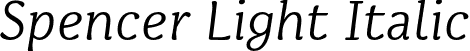 Spencer Light Italic font - Spencer-LightItalic.otf