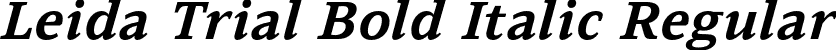 Leida Trial Bold Italic Regular font - LeidaTrial-BoldItalic.otf