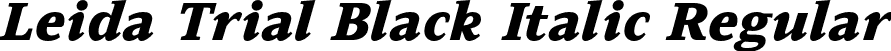 Leida Trial Black Italic Regular font - LeidaTrial-BlackItalic.otf