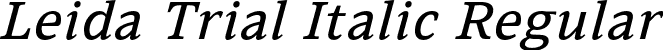 Leida Trial Italic Regular font - LeidaTrial-RegularItalic.otf