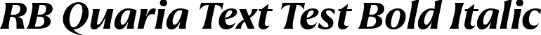 RB Quaria Text Test Bold Italic font - QuariaTextTest-BoldItalic.otf