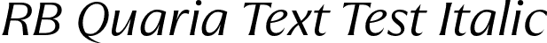 RB Quaria Text Test Italic font - QuariaTextTest-RegularItalic.otf