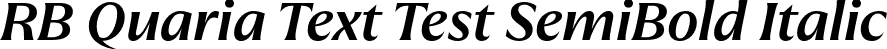 RB Quaria Text Test SemiBold Italic font - QuariaTextTest-SemiBoldItalic.otf