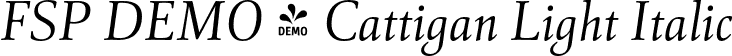 FSP DEMO - Cattigan Light Italic font - Fontspring-DEMO-cattigan-lightitalic.otf