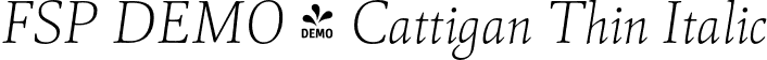 FSP DEMO - Cattigan Thin Italic font - Fontspring-DEMO-cattigan-thinitalic.otf