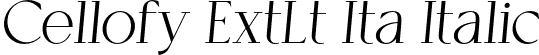 Cellofy ExtLt Ita Italic font - CellofyExtralightitalic-1Gr02.otf