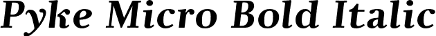 Pyke Micro Bold Italic font - PykeMicro-BoldItalic.otf