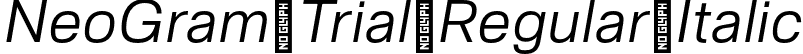 NeoGram Trial Regular Italic font - NeoGramTrial-RegularItalic-BF63eaf5c76abf6.otf