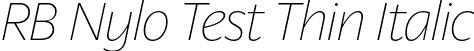RB Nylo Test Thin Italic font - NyloTest-ThinItalic.otf