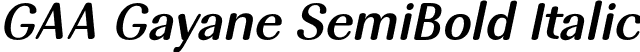 GAA Gayane SemiBold Italic font - GAAGayane-SemiBold_It.otf
