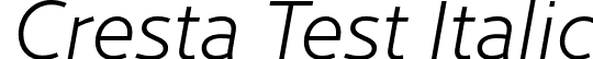 Cresta Test Italic font - CrestaTest-LightItalic.otf