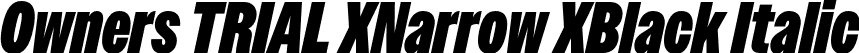 Owners TRIAL XNarrow XBlack Italic font - OwnersTRIALXNarrow-XBlackItalic.otf