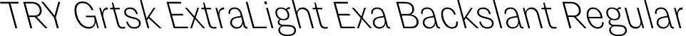 TRY Grtsk ExtraLight Exa Backslant Regular font - TRYGrtsk-ExtraLightExaBackslant.ttf