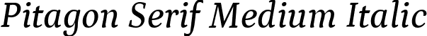 Pitagon Serif Medium Italic font - PitagonSerif-MediumItalic.ttf