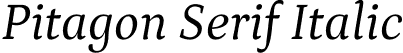 Pitagon Serif Italic font - PitagonSerif-Italic.otf