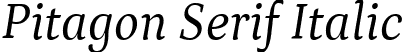 Pitagon Serif Italic font - PitagonSerif-Italic.ttf